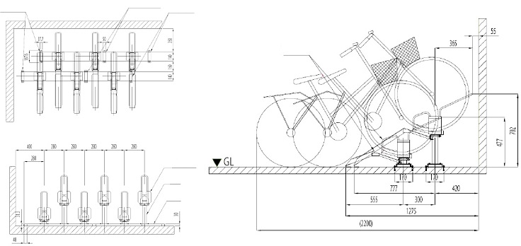 Layout of smart bike racks