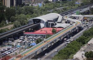 aerial view of bike-only expressway